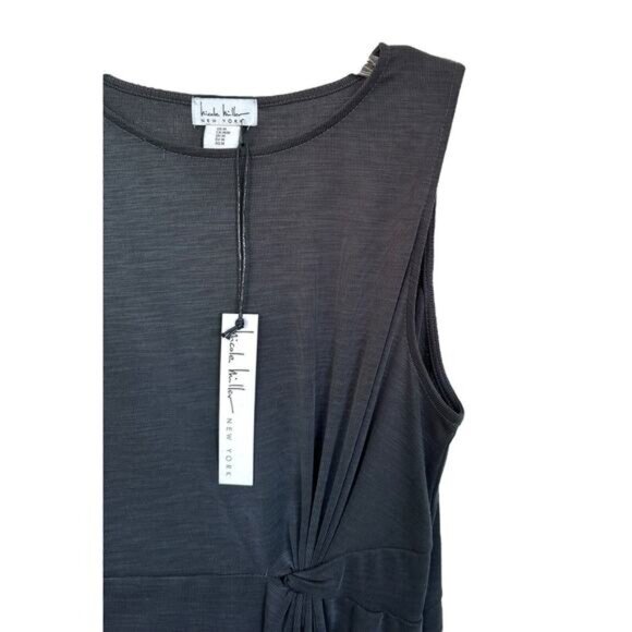Nicole Miller Women's Sleeveless Knot Front Casual Midi Dress Size M Dark Gray - Picture 4 of 8